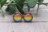 Sunset Stripes Glass Stud Earrings