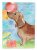 Happy Birthday Red Dachshund Flag Garden Size