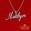 10K White Gold Finish Silver Pendant with Lab Created Diamonds - "MARILYN"