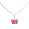 Unicornj Sterling Silver Children's Pendant with Butterfly Charm