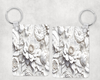 White Flowers Keychain