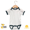 The Laughing Giraffe Baby Ringer Onesie Short Sleeve - LG2255WDWhiteBlack0-3M