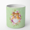 Dog 10 oz Flowers Decorative Soy Candle - CK4342CDL