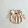 Baby Girl 1pcs Heart Embroidered Pattern Ruffle Long Sleeve Knit Onesies - JM2205101554-1999