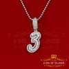 10k White Gold Finish Cursive 3D Numbers With Lab Created Diamonds Silver Pendant - 18579W3-A49KOB-001