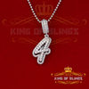 10k White Gold Finish Cursive 3D Numbers With Lab Created Diamonds Silver Pendant - 18579W4-A49KOB-001