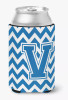 Monogram Letter Chevron Can or Bottle Hugger - CJ1056-VCC
