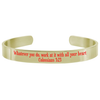 8Mm Solid Stainless Steel Colored Scripture Cuff In Gold By Pink Box - PinkBox-25-655