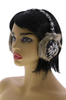 Snowflake Earmuffs with Fur Trim - EMFBK