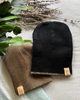 Black and Dark Beige Reversible Alpaca Beanie