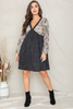 Floral Empire Waist Balloon Sleeve V-Neck Dress - 1Eloges890
