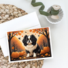 Japanese Chin Fall Greeting Cards Pack of 8