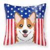 American Flag and Dog Fabric Decorative Pillow - S000213B001695P064346V000