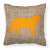 Animals Burlap Fabric Decorative Pillow - BB1010-BL-OR-PW1818