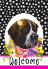 Saint Bernard - Hippie Hound Studios Paw Prints  House and Garden Flags