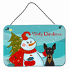 Snowman with Dog Art Wall or Door Hanging Prints - S000213B001695P057651V000