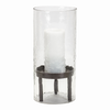 Candle Holder 5.25"D x 13"H Glass/Iron