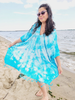 Beach cover up, Beach Dress, Hand made Light cover Blues