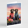 German Wirehaired Pointer Two Hearts Greeting Cards Pack of 8