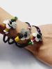 Handmade Bracelet, Genuine Leather,Brass on Silver Pleaded
