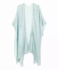 Aqua Silk Blend Pearl Trim Kimono