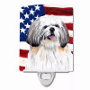 USA American Flag with Dog Ceramic Night Light - S000213B001695P103146V000