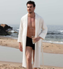 Men's Luxury Long Waffle Bathrobe - BC-RWP112M-WHT-S10