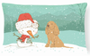 Snowman Christmas Dog Art Canvas Fabric Decorative Pillow - S000213B001695P116171V000