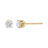 10K Yellow Gold 1/10 Cttw Round Brilliant-Cut Diamond Classic 4-Prong Stud Earrings (K-L Color, I1-I2 Clarity)