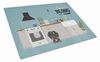 Kitchen Scene Dog Print Glass Cutting Board Large - CK7832LCB
