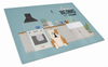 Kitchen Scene Dog Print Glass Cutting Board Large - CK7829LCB