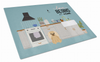 Kitchen Scene Dog Print Glass Cutting Board Large - CK7808LCB