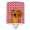Hearts Love and Valentine's Day Dog Art Ceramic Night Light - LH9132CNL