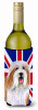 Dog with English Union Jack British Flag Wine Bottle Hugger - S000213B001695P039812V000