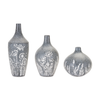 Floral Etched Bottle Vase