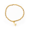 Elasticated Star Charm Bracelet In Gold Plate