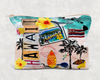 Hawaii  Printed Canvas Zipper Bag