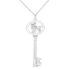 .925 Sterling Silver Diamond Accent Leo Zodiac Key 18" Pendant Necklace