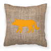 Animals Burlap Fabric Decorative Pillow - BB1123-BL-OR-PW1818