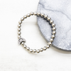 7 Inch Beaded Heart Moon Or Star Initial Bracelets By Pink Box - 23.SS6MM-MOON-BRI-C-SLV-7