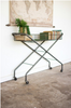 Rolling Metal Basket Console