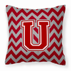 Monogram Letter Chevron Fabric Decorative Pillow - CJ1049-UPW1414
