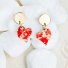 14K Gold Plated Dangle Heart Earrings