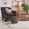 Anahid 18" Wide Round Pouf Ottoman - S001155B001812P000052V005