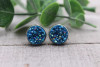 Glitz Blue | Druzy Stud Earrings | Hypoallergenic