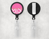 Pink Cow Print 1" Retractable Badge Reel