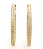 Simulated Diamond Oval Inside-Out Hoop Earrings, 925 Sterling Silver - S001178B001822P000327V003