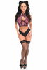 Lavish Mesh Underwire Cincher with Built In Halter Top - LV-1547-6X