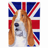 Dog with English Union Jack British Flag Garden Size Flag - SS4970GF