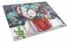 Christmas Dog Print Glass Cutting Board Large